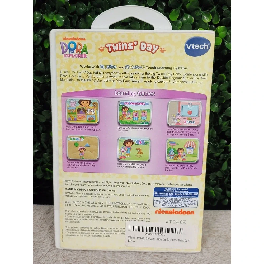 VTech‎ MobiGo Dora the Explorer Twins Day Learning Game Software VT3405 New